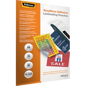 Fellowes Admire Easymove A4 Laminating Pouches (Pack Of 25) 5601701