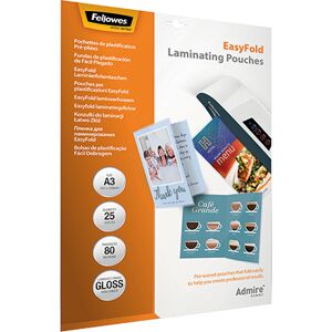 Fellowes Admire Easyfold A3 Laminating Pouches (Pack Of 25) 5602001