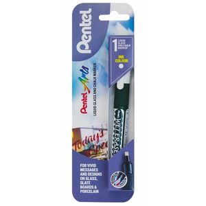 Pentel Arts Wet Erase Liquid Chalk Marker Pen, Chisel Nib, White Ink