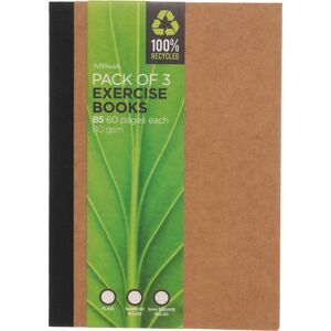 Whsmith Recycled B5 Exercise Books (Pack Of 3)