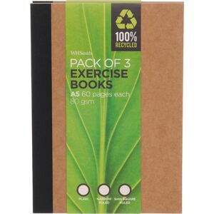 Whsmith Recycled A5 Exercise Books (Pack Of 3)