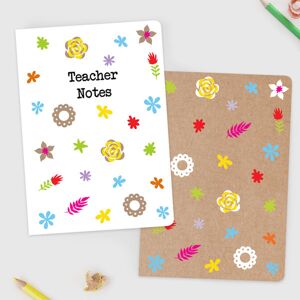 Dotty About Paper Fun Kraft Paper Flowers A5 Exercise Books (Pack Of 2)