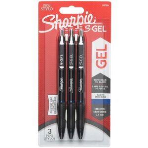 Sharpie S-Gel Retractable Blue 0.7mm Pens (Pack Of 3)