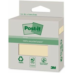 Post-It Notes 100% Recycled Paper Yellow