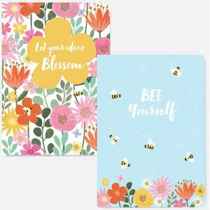 Dotty About Paper Bees & Blooms Paper Hug Charity A5 Exercise Books (Pack Of 2)