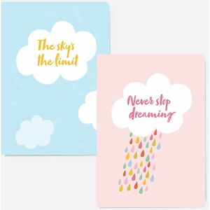 Dotty About Paper Clouds & Raindrops Paper Hug Charity A5 Exercise Books (Pack Of 2)