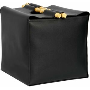 Style Sisters Black Pu Leather Storage With Bamboo Handles