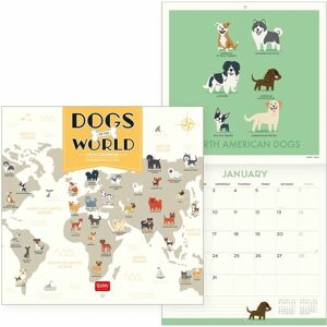 Legami Uncoated Paper Dogs Of The World Wall Calendar