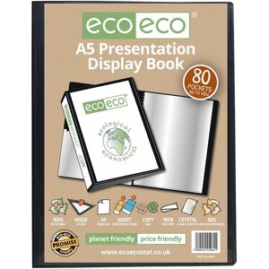 Eco-Eco 50% Recycled Black A5 80 Pocket Presentation Display Book