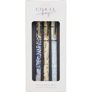 Whsmith Coral Bay Black Ballpoint Pens 3 Pack