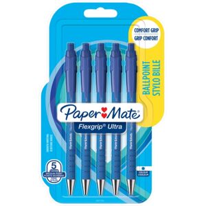 Paper Mate Flexgrip Blue Ballpoint Pens 5 Pack