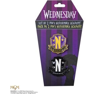 Wizard Alliance Wednesday Set Of 2 Pin Badge-Nevermore Academy Wizard Alliance Wednesday Set Of 2 Pin Badge-Nevermore Academy