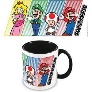 PYRAMID INTERNATIONAL Super Mario (4 Colour) Black 11oz/315ml Coloured Inner Mug PYRAMID INTERNATIONAL Super Mario (4 Colour) Black 11oz/315ml Coloured Inner Mug