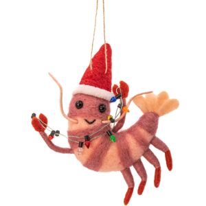 Sass & Belle Christmas Party Prawn Felt Decoration Sass & Belle Christmas Party Prawn Felt Decoration