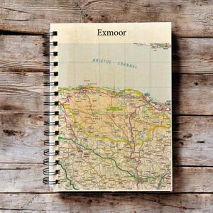 The Sugar Shed Os Map Wooden Lined Notebook - Exmoor National Park The Sugar Shed Os Map Wooden Lined Notebook - Exmoor National Park