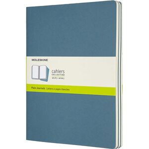 Set Of 3 Moleskine Extra Large Plain Cahier Journals: Brisk Blue Set Of 3 Moleskine Extra Large Plain Cahier Journals: Brisk Blue