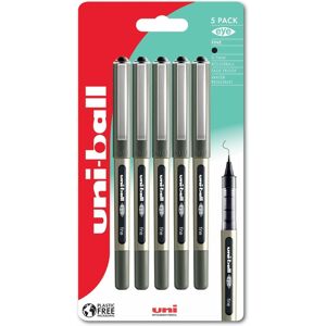 Uni-Ball Eye 157 Fine Rollerball Pens Black (Pack Of 5)