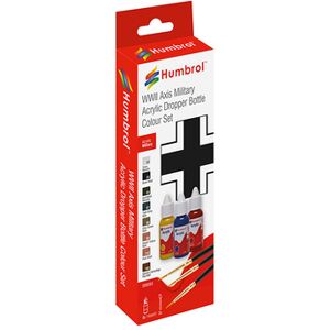 Humbrol Acrylic Paint And Brush Set - Wwii Axis Military Colours