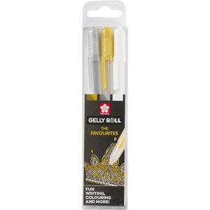 Royal Talens Sakura Gelly Roll Basics Gold, Silver, White Gel Pens (Pack Of 3)