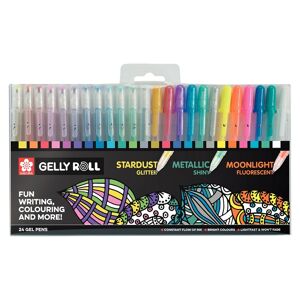 Royal Talens Sakura Gelly Roll Stardust, Metallic, Moonlight Gel Pens (Pack Of 24)