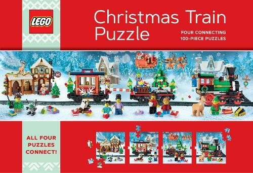 Chronicle Books Lego Christmas Train Puzzle: Four Connecting 100-Piece Puzzles