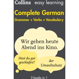 HarperCollins Publishers Easy Learning German Complete Grammar, Verbs And Vocabulary (3 Books In 1) : Trusted Support For Learning