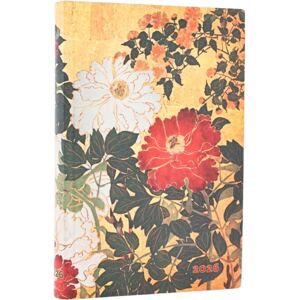 Little, Brown Book Group 2026 Natsu (Rinpa Florals) Mini 12-Month Horizontal Softcover Flexi Dayplanner 2026 (Elastic Band Closure)