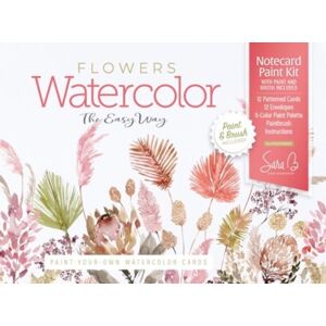 Schiffer Publishing Ltd Watercolor The Easy Way Paint-Your-Own Watercolor Cards Flowers : Notecard Paint Kit With Paint And Brush Included