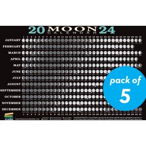 The Experiment LLC 2024 Moon Calendar Card (5 Pack) : Lunar Phases, Eclipses, And More!