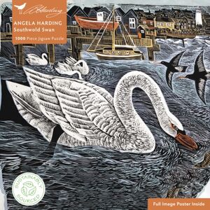 Flame Tree Publishing Adult Sustainable Jigsaw Puzzle Angela Harding: Southwold Swan : 1000-Pieces. Ethical, Sustainable, Earth-Friendly