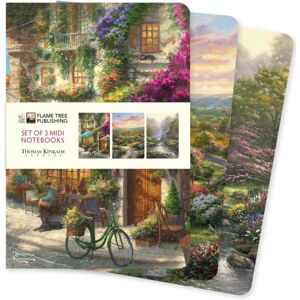 Flame Tree Publishing Thomas Kinkade Set Of 3 Midi Notebooks