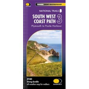 Harvey Map Services Ltd South West Coast Path 3 : Plymouth To Poole Harbour