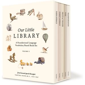 Random House USA Inc Our Little Library : A Foundational Language Vocabulary Board Book Set For Babies, Including Farm Animals, Forest Animals, Fruits And Veggies, Toys, And Transportation