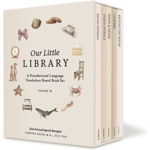 Random House USA Inc Our Little Library Vol. 2 : A Foundational Language Vocabulary Board Book Set For Babies, Including Ocean Animals, Safari Animals, Food And Drink, Clothes, And Around The House