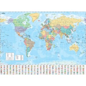 HarperCollins Publishers Collins Large World Wall Paper Map (70 X 91.5 Cm) : Paper Map With Flags, Perfect For Classroom, Office And Home HarperCollins Publishers Collins Large World Wall Paper Map (70 X 91.5 Cm) : Paper Map With Flags, Perfect For Classroom, Office And Home