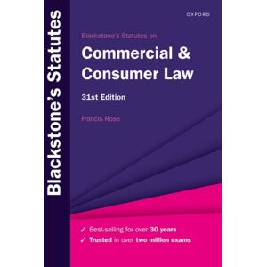 Oxford University Press Blackstone'S Statutes On Commercial & Consumer Law Oxford University Press Blackstone'S Statutes On Commercial & Consumer Law