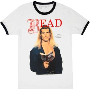 Out of Print Fabio Read Unisex Ringer T-Shirt Medium Out of Print Fabio Read Unisex Ringer T-Shirt Medium