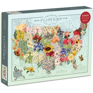 Galison Wendy Gold Usa State Flowers 1000 Piece Puzzle Galison Wendy Gold Usa State Flowers 1000 Piece Puzzle