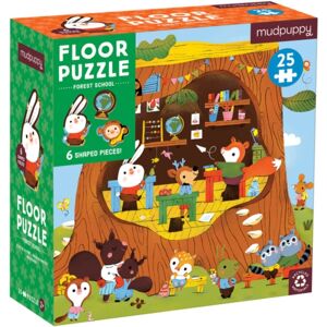 Galison Forest School 25 Piece Floor Puzzle With Shaped Pieces Galison Forest School 25 Piece Floor Puzzle With Shaped Pieces