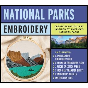 Quarto Publishing Group USA Inc National Parks Embroidery Kit : Create Beautiful Art Inspired By America'S National Parks – Includes: 6-Inch Bamboo Embroider Hoop, 8 Skeins Of Embroidery Floss, 2 Pieces Of Cotton Fabric, 2 Iron-Heat Quarto Publishing Group USA Inc National Parks Embroidery Kit : Create Beautiful Art Inspired By America'S National Parks – Includes: 6-Inch Bamboo Embroider Hoop, 8 Skeins Of Embroidery Floss, 2 Pieces Of Cotton Fabric, 2 Iron-Heat