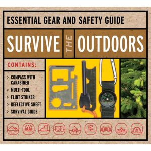 Quarto Publishing Group USA Inc Survive The Outdoors Kit : Essential Gear And Safety Guide – Contains: Compass With Carabiner, Multi-Tool, Flint Striker, Reflective Sheet, Survival Guide Quarto Publishing Group USA Inc Survive The Outdoors Kit : Essential Gear And Safety Guide – Contains: Compass With Carabiner, Multi-Tool, Flint Striker, Reflective Sheet, Survival Guide