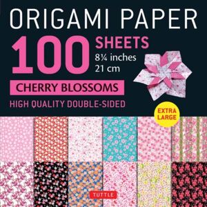 Tuttle Publishing Origami Paper 100 Sheets Cherry Blossoms 8 1/4" (21 Cm) : Extra Large Double-Sided Origami Sheets Printed With 12 Different Color Combinations (Instructions For 5 Projects Included) Tuttle Publishing Origami Paper 100 Sheets Cherry Blossoms 8 1/4" (21 Cm) : Extra Large Double-Sided Origami Sheets Printed With 12 Different Color Combinations (Instructions For 5 Projects Included)