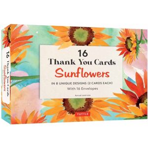 Tuttle Publishing 16 Thank You Cards, Sunflowers : 4 1/2 X 3 Inch Blank Cards In 8 Lovely Designs (2 Each) With 16 Envelopes Tuttle Publishing 16 Thank You Cards, Sunflowers : 4 1/2 X 3 Inch Blank Cards In 8 Lovely Designs (2 Each) With 16 Envelopes