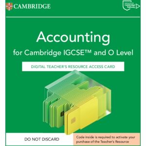 Cambridge University Press Cambridge Igcse™ And O Level Accounting Digital Teacher'S Resource Access Card Cambridge University Press Cambridge Igcse™ And O Level Accounting Digital Teacher'S Resource Access Card