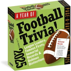 Workman Publishing Year Of Football Trivia! Page-A-Day® Calendar 2025 : League Leaders, Famous Firsts, Immortal Records & Dubious Distinctions Workman Publishing Year Of Football Trivia! Page-A-Day® Calendar 2025 : League Leaders, Famous Firsts, Immortal Records & Dubious Distinctions