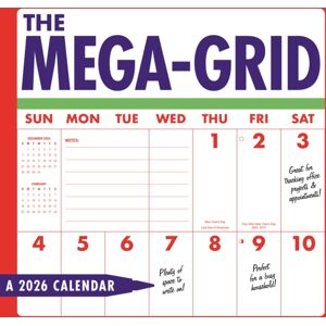 CAROUSEL CALENDARS 2026 Mega Grid Square Wall Sunday Start Calen CAROUSEL CALENDARS 2026 Mega Grid Square Wall Sunday Start Calen