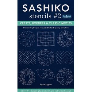 C & T Publishing Sashiko Stencils #2 : Crests, Borders & Classic Motifs; 9 Embroidery Designs 3’’ X 5’’, Accurate Stitches & Spacing Every Time C & T Publishing Sashiko Stencils #2 : Crests, Borders & Classic Motifs; 9 Embroidery Designs 3’’ X 5’’, Accurate Stitches & Spacing Every Time