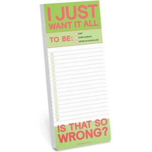 Knock Knock I Just Want It All Make-A-List Pad Knock Knock I Just Want It All Make-A-List Pad