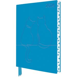 Flame Tree Publishing Two Happy Cats 2026 Artisan Art Vegan Leather Diary Planner - Page To View With Notes Flame Tree Publishing Two Happy Cats 2026 Artisan Art Vegan Leather Diary Planner - Page To View With Notes