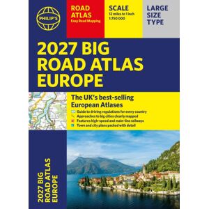 Octopus Publishing Group Philip'S 2027 Big Road Atlas Of Europe : Easy-Read Mapping A3 Paperback Octopus Publishing Group Philip'S 2027 Big Road Atlas Of Europe : Easy-Read Mapping A3 Paperback